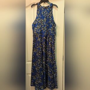 SHEIN Blue Floral Sleeveless Dress